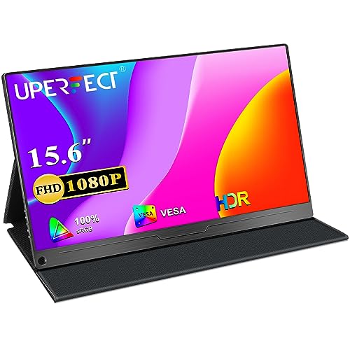 UPERFECT Portable Monitor, 15.6" IPS 1920X1080 FHD Eye Care Travel Screen | USB C, HDMI, Dual Speaker, VESA, Gaming Monitor, External Monitor for Laptop PC Phone w/Case - size: 15.6