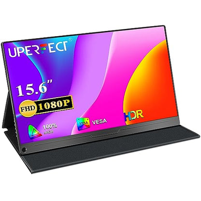 UPERFECT Portable Monitor, 15.6" IPS 1920X1080 FHD Eye Care Travel Screen | USB C, HDMI, Dual Speaker, VESA, Gaming Monitor, External Monitor for Laptop PC Phone w/Case - size: 15.6