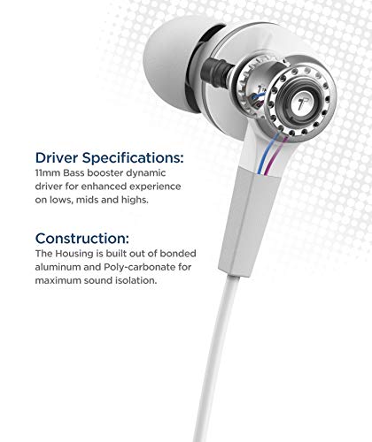 Thore iPhone Earphones (Apple MFi Certified) V120 in Ear Wired Lightning Earbuds (Sweat/Water Resistant) Headphones with Mic/Volume Remote for iPhone 12/13/14 Pro Max - White - color: White