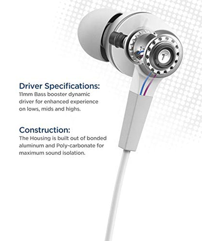 Thore iPhone Earphones (Apple MFi Certified) V120 in Ear Wired Lightning Earbuds (Sweat/Water Resistant) Headphones with Mic/Volume Remote for iPhone 12/13/14 Pro Max - White - color: White