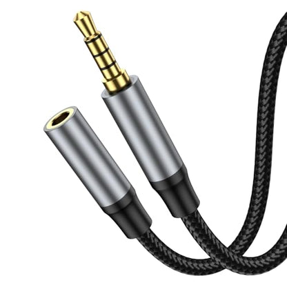 33FT 3.5mm TRRS Cable, 4 Pole TRRS 3.5mm Extension with Microphone, Male to Female Stereo Audio Cable Gold Plated Nylon Braided for iPhone, iPad, Smartphones, Media Players. - size: 33FT