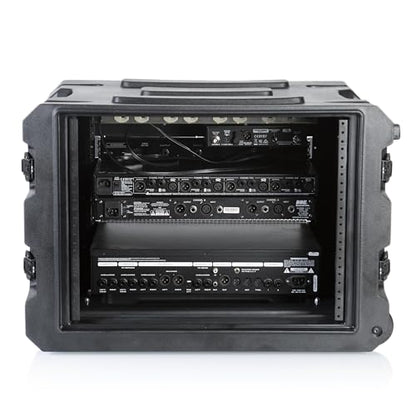 Gator Cases Pro Series 19" Depth 8U Rolling Rack Case with Recessed Wheels, Black - size: 8U Rack Space, style: Rolling Rack - 19" Deep