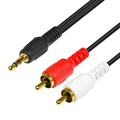 C&E 3.5mm Stereo Male to Dual RCA Male (Right and Left) RCA Audio Cable, 50 Foot - size: 50 Foot, style: Single Pack