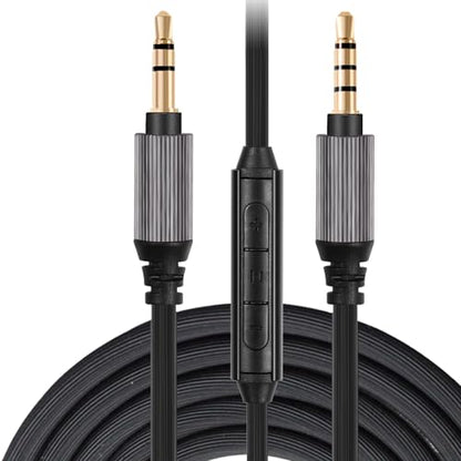 FAAEAL WH-1000XM5 Audio Cable Compatible with Sony WH-1000XM4/XM3 MDR-1AM2 Technica ATH-M50xBT ATH-ANC7B Headphones,in-line mic Control Extension Aux Cord 4.9ft w/mic - color: Black(4.9ft w/mic)