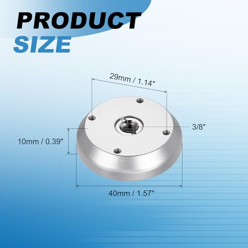 PATIKIL 3/8" Thread Tripod Adapter Holder 29mm Dia, 2Pcs Aluminum Alloy Flange Wall Mount Tripod Mount Plate with 1/4" Adapter Screw for Magic Arm Monitor Light Flash DSLR Camera - color: Silver
