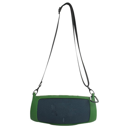 Protective Silicone Case Cover for JBL Charge 5 Bluetooth Speaker Soft Carrying Skin Sleeve with Shoulder Strap & Carabiner,Speaker Accessory (Green) - color: green