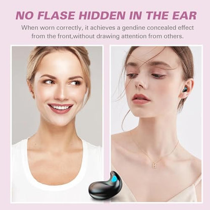 Invisible Sleep Wireless Earphone IPX5 Waterproof Pink Wireless Thin Invisible Sleep Earbuds for Side Sleepers Sleep Ear Buds Smallest Tiny Small Mini Discreet Earbud for Sleeping Invisible Headphones - color: Pink