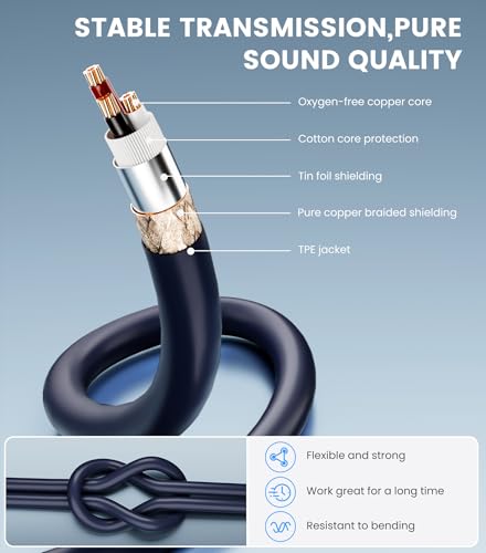 Tisino RCA to XLR Cable, 2 RCA to 2 XLR Male HiFi Cord,4N OFC, 3.3FT/1m - size: 1m