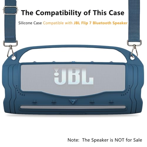 Silicone Cover Case for JBL Flip 7 Portable Bluetooth Speaker - color: Blue