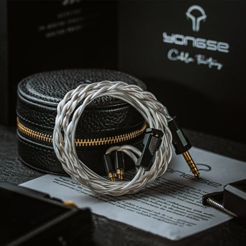 Angelears x Yongse Whitesnake Edition IEM Cable, Sterling Silver+Silver Plated Single Crystal Copper Coaxial Structure in Ear Monitor Earphone Cable (MMCX 4.4mm)