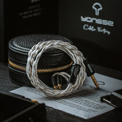 Angelears x Yongse Whitesnake Edition IEM Cable, Sterling Silver+Silver Plated Single Crystal Copper Coaxial Structure in Ear Monitor Earphone Cable (MMCX 4.4mm)