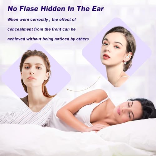 Xmenha Purple Sleep Hidden Headphones Wireless Invisible Earbuds for Sleeping Sleep Tiny Earbuds for Side Sleepers Headphone to Sleep in Tiny Smallest Invisible Earbuds Earphones for Sleeping - color: Purple