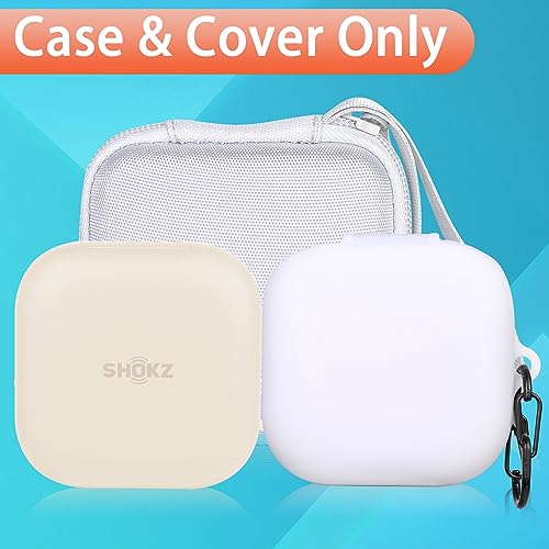 Aenllosi Hard Case for SHOKZ/AfterShokz OpenFit Open-Ear Headphones, White | Silicone cover construction, Water-resistant design, Dust-resistant design, Impact-resistant design - color: White