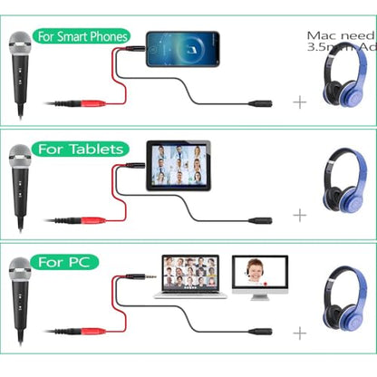 Japard Gaming USB Microphone for PC High Sensitivity, Mini Condenser 3.5 mm Plug for iPhone iPad Android, Broadcast Music Recording Set for Computer Meeting Podcast, Gift for Kids