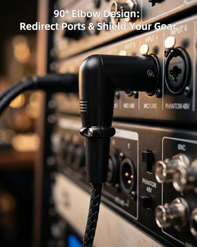 Right Angle XLR Y Splitter Cable 0.5m,XLR Y Cable Right-Angle Male to 2 Straight Male Balanced 3Pin Microphone Splitter Cable,for Mixer, Audio Interface, Active Monitors - color: 2 XLR male to 1 XLR male angle