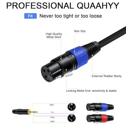 2 Pack 3.5mm TRS to 2 XLR Cable, 3.3 Foot, Unbalanced 1/8 TRS Male to Dual XLR Female, Y Splitter to Dual XLR Breakout Cable, Pure Copper and Plated Connectors for Smartphone - size: 3.3 foot, style: 3.5mm TRS to XLR female, 2 Pack