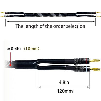 Arklove 1피스 0.9m(3피트) 14awg 프리미엄 튼튼한 브레이드 와이어 듀얼 바나나-나사 타입 2핀 금 도금 플러그 스피커 케이블 OFC 무산소 구리 - size: 3ft