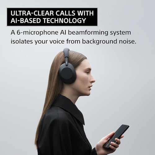 Sony WH-1000XM6 The Best Noise Canceling Wireless Headphones, HD NC Processor QN3, 12 Microphones, Adaptive NC Optimizer, Mastered by Engineers, Studio-Quality, 30-Hour Battery with Deco Guide Bundle - color: Ash