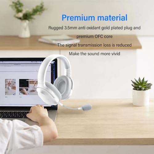 3.5mm Detachable Microphone Flexible Replacement Professional Boom Microphone for Barracuda X Gaming Headset(White) - color: White