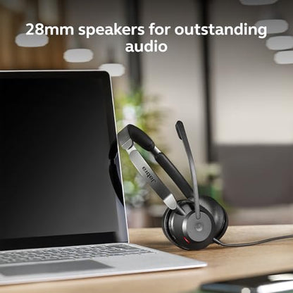 Jabra Evolve2 30 SE (2025 Version) Wired Dual-Ear USB Headset, Black | Dual-Ear Headset with Microphone, USB-A and USB-C Cable, Ideal Computer Headset, Works with Online Meeting Platforms - color: Black, style: All Platforms