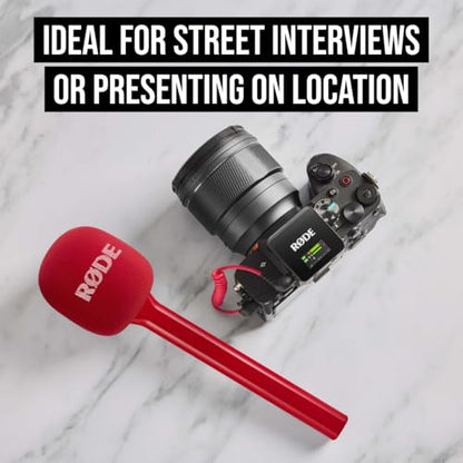 RØDE Interview GO Handheld Adaptor for RØDE Wireless Microphones (Red) - color: Red