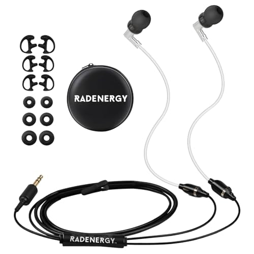 Airtube Headphones, EMF Free Earbuds, 3.5mm Jack, 3D Sound | Zipper Bags and Microphone Volume Control for Work Meetings, Sleep, Gym and High Audio Quality Devices - size: 3.5mm Jack