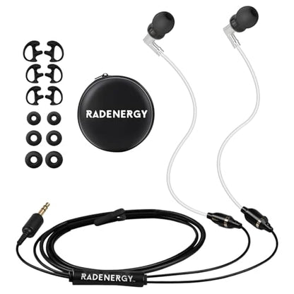 Airtube Headphones, EMF Free Earbuds, 3.5mm Jack, 3D Sound | Zipper Bags and Microphone Volume Control for Work Meetings, Sleep, Gym and High Audio Quality Devices - size: 3.5mm Jack