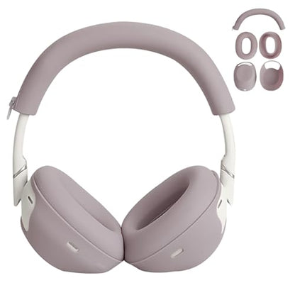 Adhiper 3-in-1 Silicone Sweat Case Cover for Sony WH-1000XM6 Headphones, XM6 Covers Accessories Silicone Ear Pads Covers & Headband Cover & Ear Cups Protector, Washable & Sweatproof - Smoky Pink - color: Smoky Pink