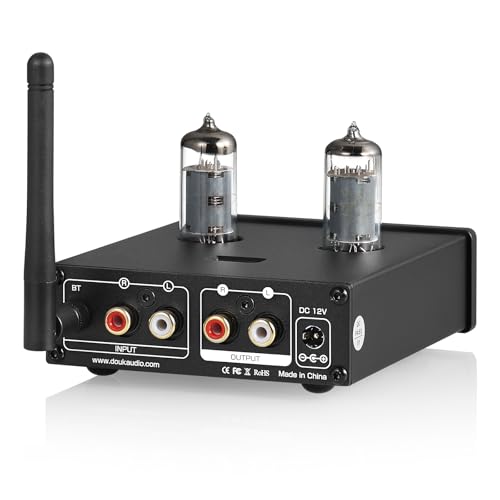 Douk Audio P6 MINI HiFi Vacuum Tube Preamp Bluetooth Stereo Audio Pre-Amplifier Tone Control
