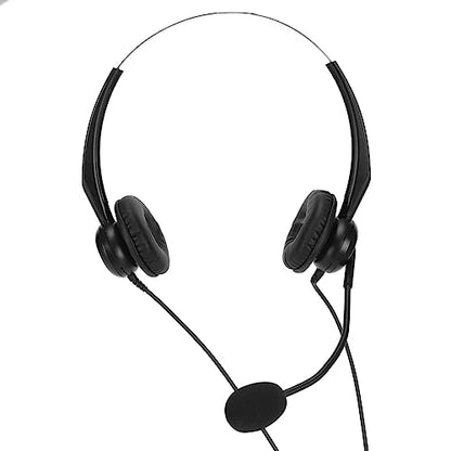 Professional Wired Business Headset Office Headset Telephone with Noise Canceling Microphone Clear Calls Hearing Adjustable Headband for Call Center Business Work (Crystal Connector) - size: Crystal Connector