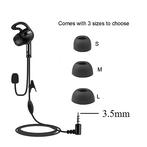 MIMIRACLE Referee Headset PTT 3.5mm, Right Ear Earpiece for V4 V6 FBIM