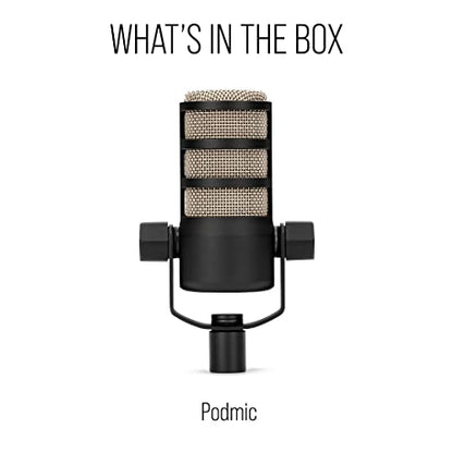 RØDE PodMic Cardioid Dynamic Broadcast Microphone — XLR Output, Requires Audio Interface (RØDECaster, AI-1, or similar). For USB Plug-and-Play, see PodMic USB. | Requires Audio Interface (RODECaster, AI-1, or similar). For USB Plug and Play, see PodMic US