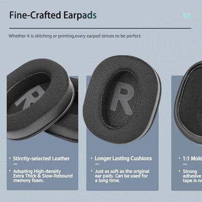 Fabric Earpads for Logitech G Pro X Headphones - Black - color: Black