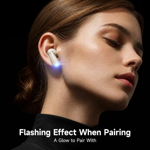 MINISO True Wireless Earbuds with Charging Case, Bluetooth 6.0 Ear Buds | In Ear Headset, HiFi Stereo, 50 H Playback Earphones with ENC Mic, Hands-Free Clear Calls for TV Smart Phone Laptop Sports - color: Beige