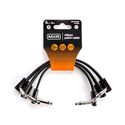 Jim Dunlop, 1/4-Inch Right Angle MXR Ribbon Patch Cable 6 in|15 cm-3 Pack (3PDCPR06) - size: 6 Inch