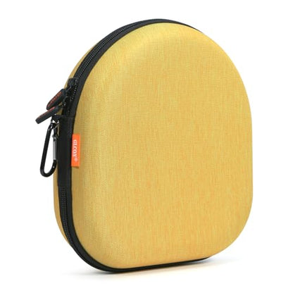 Hard Shell Headphone Case, Vibrant Travel Carrying Pouch Bags | Compatible with JBL, Sony, Bose, Soundcore Headphones, Shockproof EVA, Mesh Pocket, Carabiner - color: Yolk-Yellow