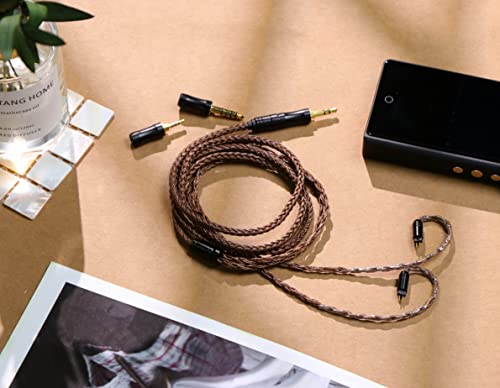 Linsoul Tripowin Amber 32AWG OFC Oxygen Free Cable HiFi IEM Cable with Interchangeable 2.5mm/3.5mm/4.4mm Plug, PVC Sleeve Replacement Cable for Audiophile(2pin 0.78mm) - size: 2-Pin
