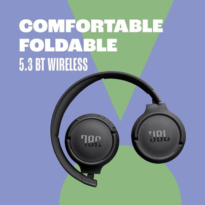 JBL Tune 520BT - Wireless On-Ear Headphones, Up to 57H Battery Life and Speed Charge, Lightweight, Comfortable and Foldable Design, Hands-Free Calls with Voice Aware (White) - color: White