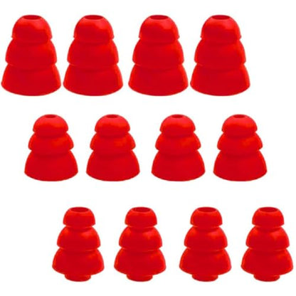 6 Pairs Triple Flange Ear Tip Triple Flange Earbuds Replacement Tips Compatible with Most Earbud Diameter 4mm - 5mm in-Ear Earphones, S/M/L(Red) 431R6P - color: Red
