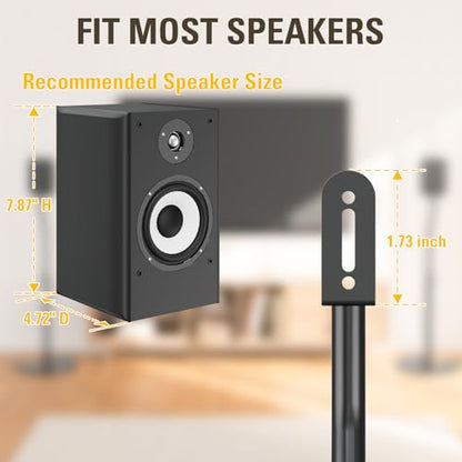Mounting Dream Height Adjustable Speaker Stands, One Pair Floor Stands | Heavy Duty Base Extendable Tube, 11 LBS Capacity Per Stand, MAX 39" Height Adjustment MD5401 (Speakers Not Included) - size: 4.7" W x 7.9" H Speaker