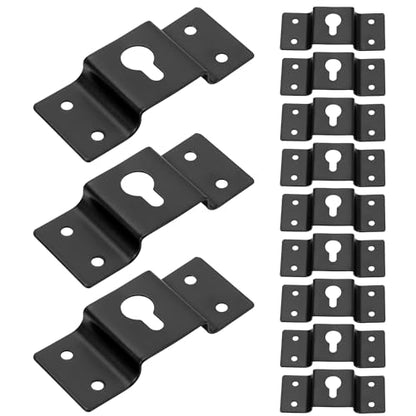 12PCS Hanging Speaker Bracket Wall Mount Iron Hook Hanger Plate Connector for Surround Sound Box Audio Speaker with Mounting Screws (2.8×1.18 Inch) - style: 12Pcs (2.8×1.18 Inch)