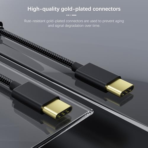 USB Type-C (Male) - Type-C (Male) OTG Braided Adapter Cable, 180° Flexible, Anti-Break Design, Compatible with DAC Digital Music Headphone Amplifier, for KA5 KA3 DC06 UA2 W1,1 pcs