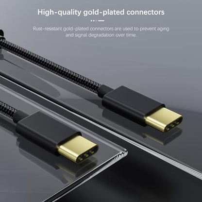 USB Type-C (Male) - Type-C (Male) OTG Braided Adapter Cable, 180° Flexible, Anti-Break Design, Compatible with DAC Digital Music Headphone Amplifier, for KA5 KA3 DC06 UA2 W1,1 pcs