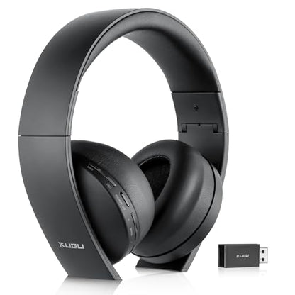 PS5 Headset Wireless - Separate Game and Chat Audio - 2.4Ghz 3D Audio Foldable Gaming Headphones Bluetooth 5.3 Earbuds with Dual Hidden Noise-cancelling Mic for Playstation PS4 Switch PC Mac (Black)
