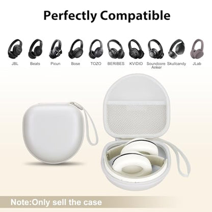 Headphone Case Compatible with JBL/Beats/BERIBES/Jlab/Picun/TOZO/KVIDIO/Soundcore Anker/Skullcandy Noise Cancelling Over-Ear Headphones, Pearl Cream - color: Pearl Cream