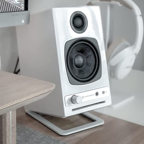 Audioengine A2 HD (HD3) Wireless Computer Speakers – Bluetooth Desktop | Speakers with DAC, Headphone Amplifier and USB Audio - White - color: Gloss White, style: HD