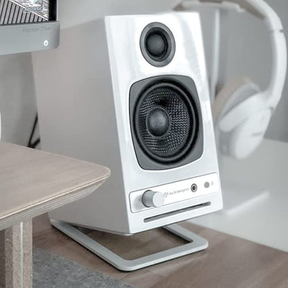 Audioengine A2 HD (HD3) Wireless Computer Speakers – Bluetooth Desktop | Speakers with DAC, Headphone Amplifier and USB Audio - White - color: Gloss White, style: HD