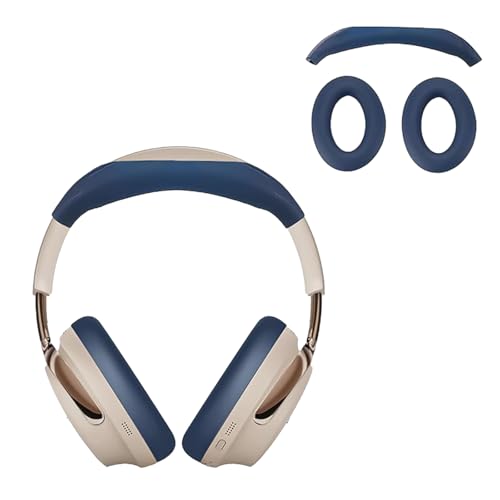 for Bose QuietComfort Ultra Headphones (2nd Gen) Case, 2 Sets Silicone Sweat Cover, KONXISA Eeadphones Protective Case Ear Cushions/Headband, Cover Protector, Washable Scratchproof, Blue