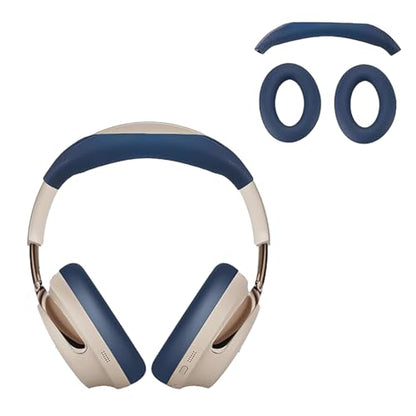 for Bose QuietComfort Ultra Headphones (2nd Gen) Case, 2 Sets Silicone Sweat Cover, KONXISA Eeadphones Protective Case Ear Cushions/Headband, Cover Protector, Washable Scratchproof, Blue