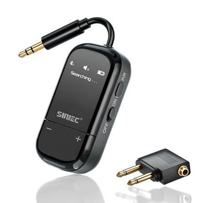 Airplane Bluetooth Wireless Adapter w/aptX Adaptive for 2Headphones/AirPods